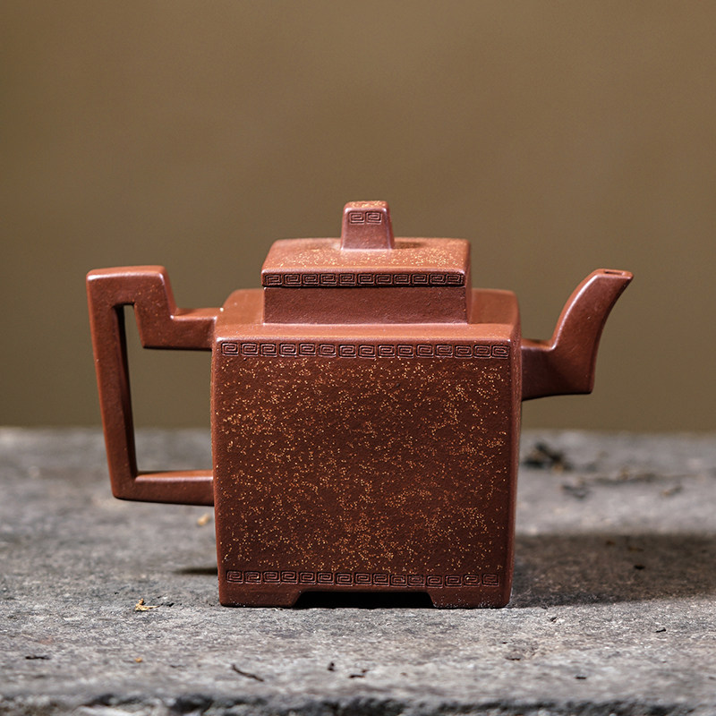 【精选佳器】【中高端推荐】蒋超 金砂四方 宜兴紫砂壶 原矿紫泥