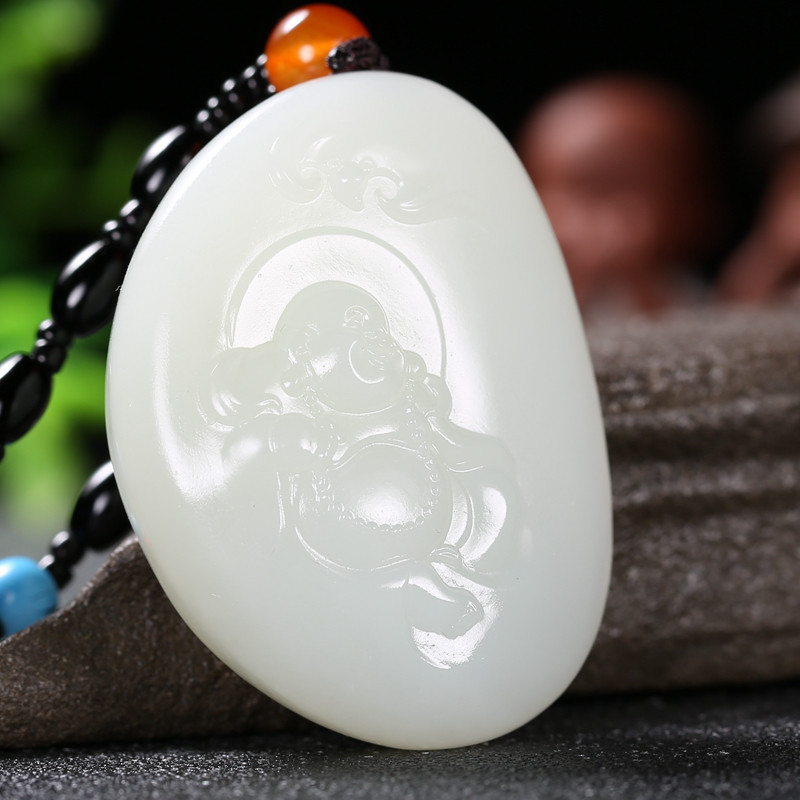 降价拍一级特细出油羊脂玉 苏工精品和田玉玉龙河挂件55.8807g