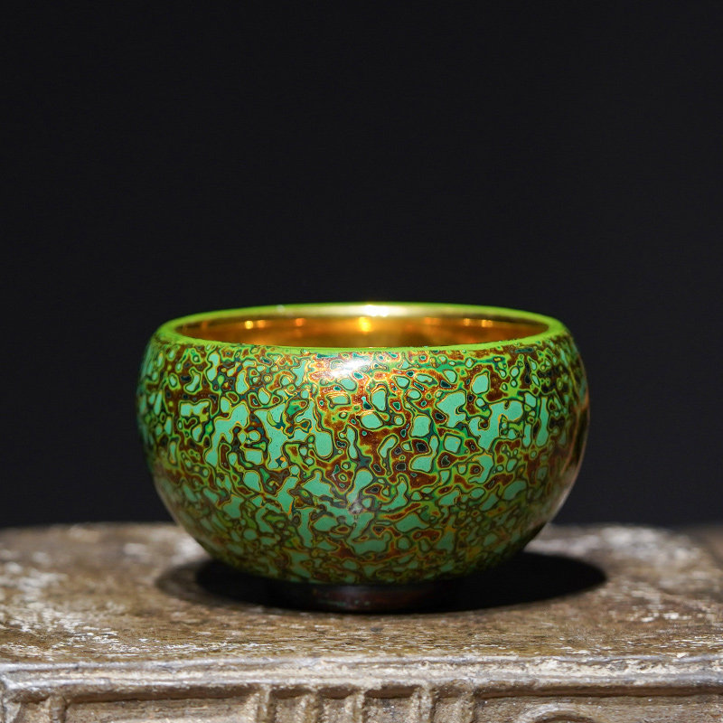 吕老师 【全手工大漆金杯】7.5cm 景真堂 陶器瓷器 建阳建盏