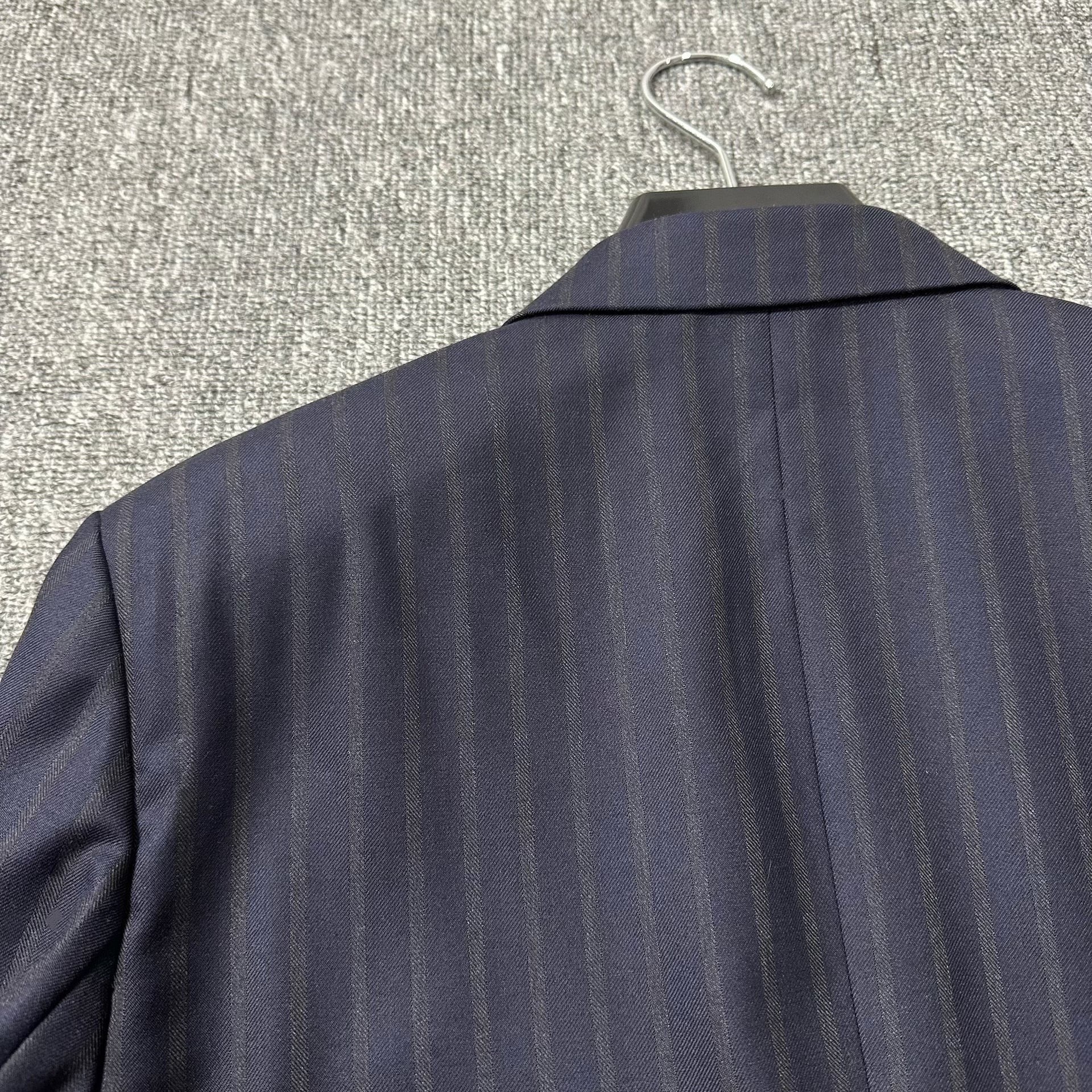 Dior Dark Blue Pinstriped Three-Piece Suit — detail