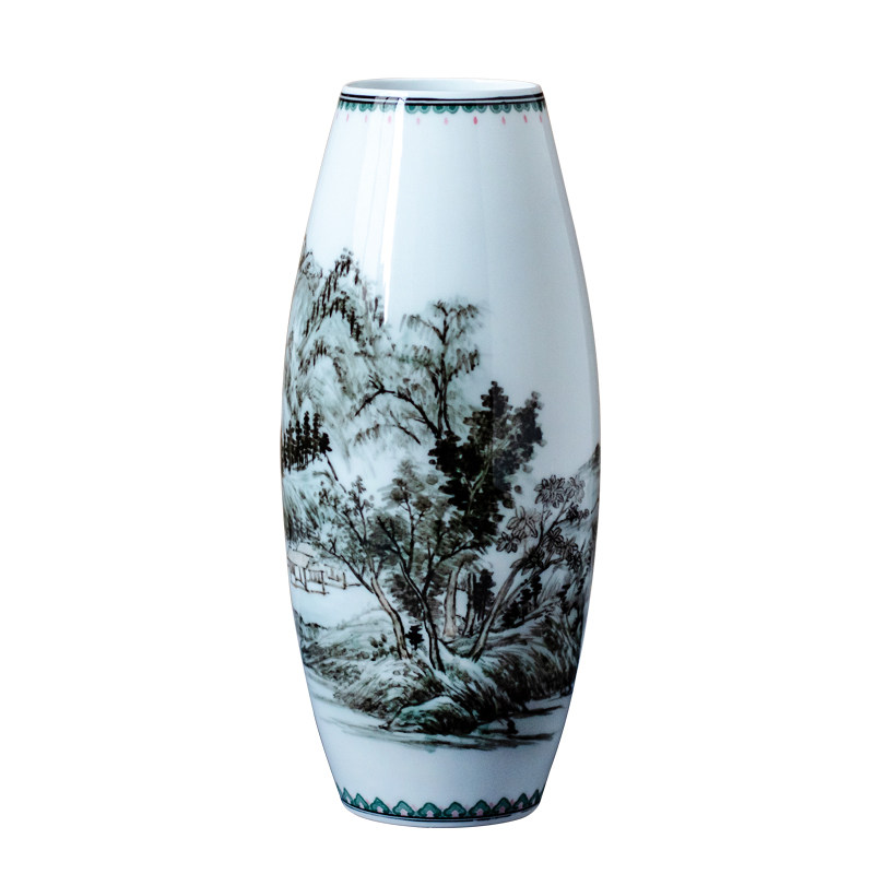 湖南省陶瓷艺术大师 袁志强力作 青山渌水 花瓶