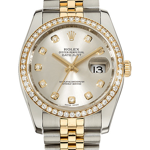 [9.5新]劳力士日志型系列18k黄金镶钻/钢自动机械手表男116243