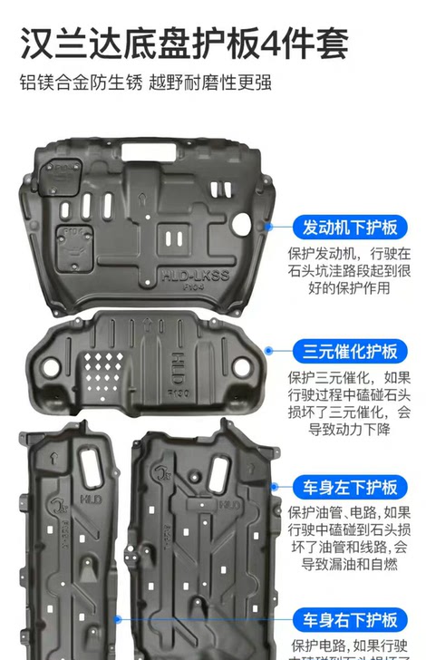 15-19款汉兰达发动机护板原装专用底盘护板装甲改装