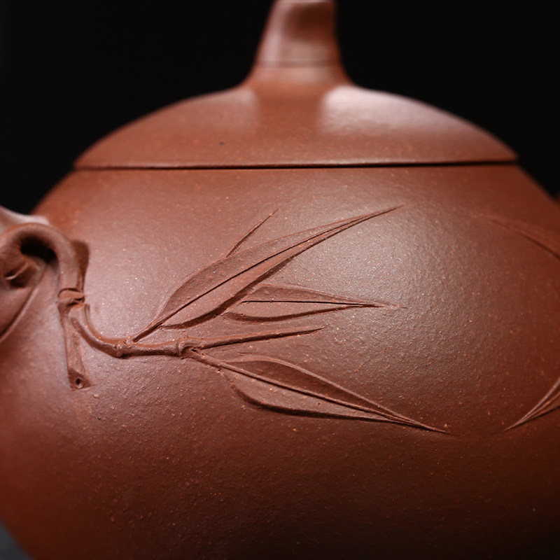 【茗隐茶器】国工储卫珍竹节西施原矿紫泥宜兴紫砂壶纯手工200cc