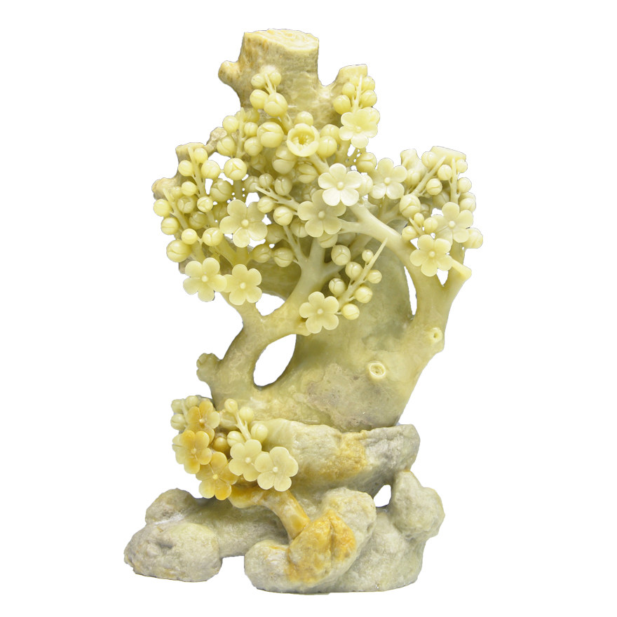 《梅花》 青田石雕摆件 雕工精细 寓意吉祥 乔迁送礼 居家摆放