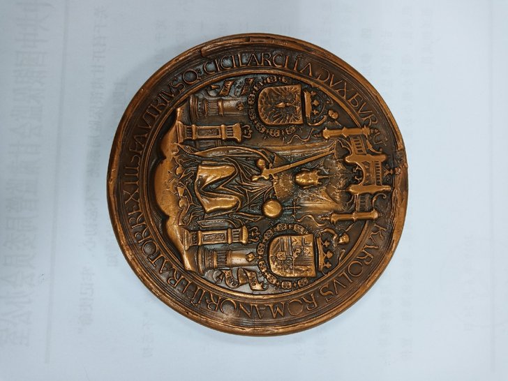 法国大铜章，巴黎造币厂复古大章，稀少浇筑原版，英王亨利六世纹