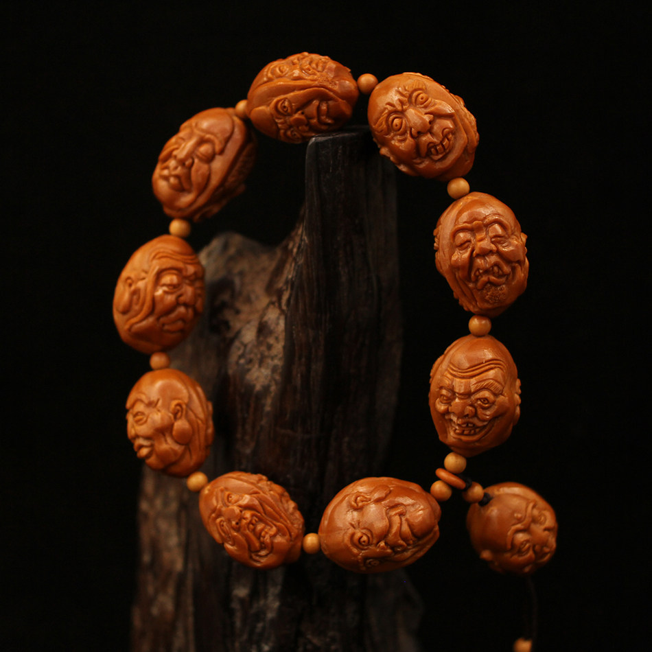 舟山核雕村 【十八罗汉】杨晓明工作室杨氏橄榄核桃雕刻手串文玩送礼