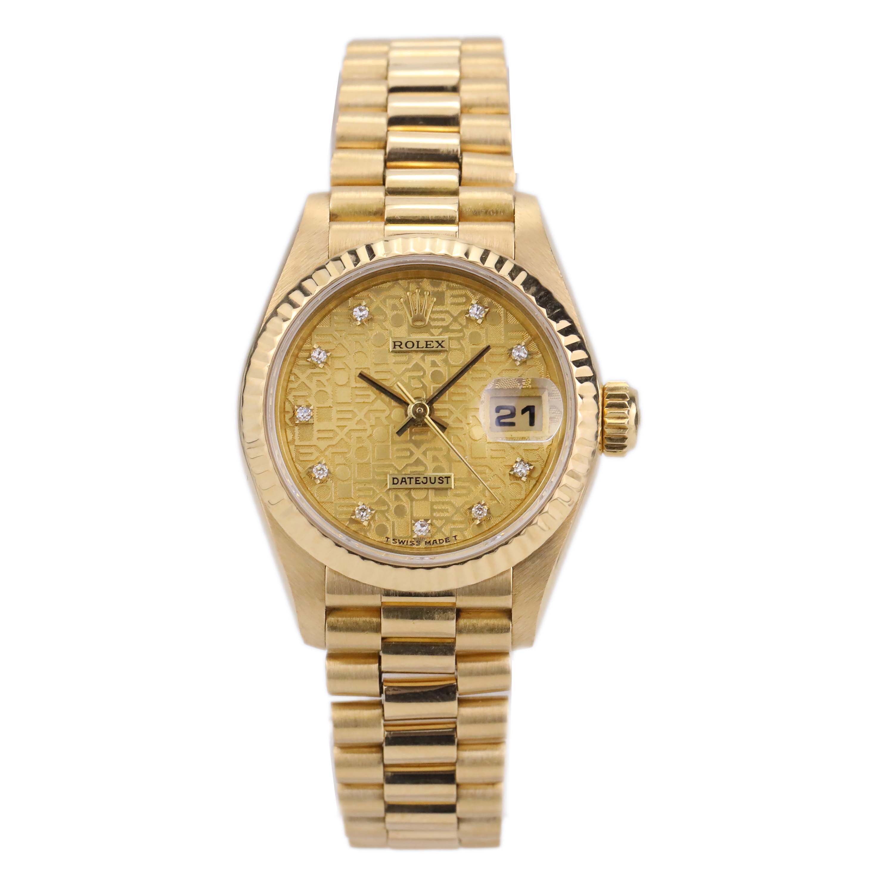 [9.5新]劳力士金劳69178女装日志型系列原镶时标钻全自动机械女表