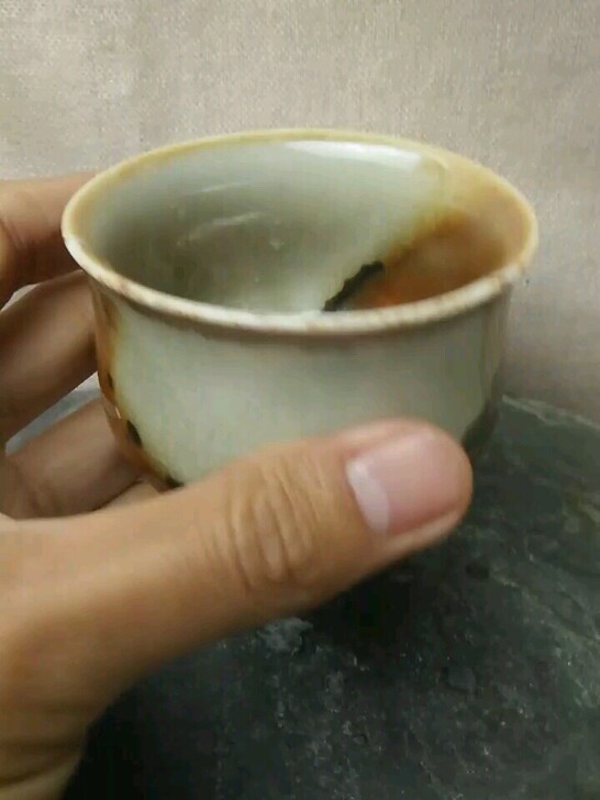 景德镇手工陶瓷复古风压手杯品茗杯主人杯材质景德镇瓷泥，手工