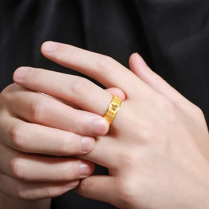 足金福字戒指黄金au999饰品男戒顺丰包邮【7.74g】