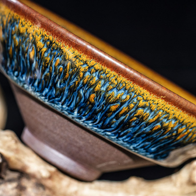 【金丝蓝孔雀】曹伟俊 建阳建盏主人杯礼盒装 口径10.7cm t0