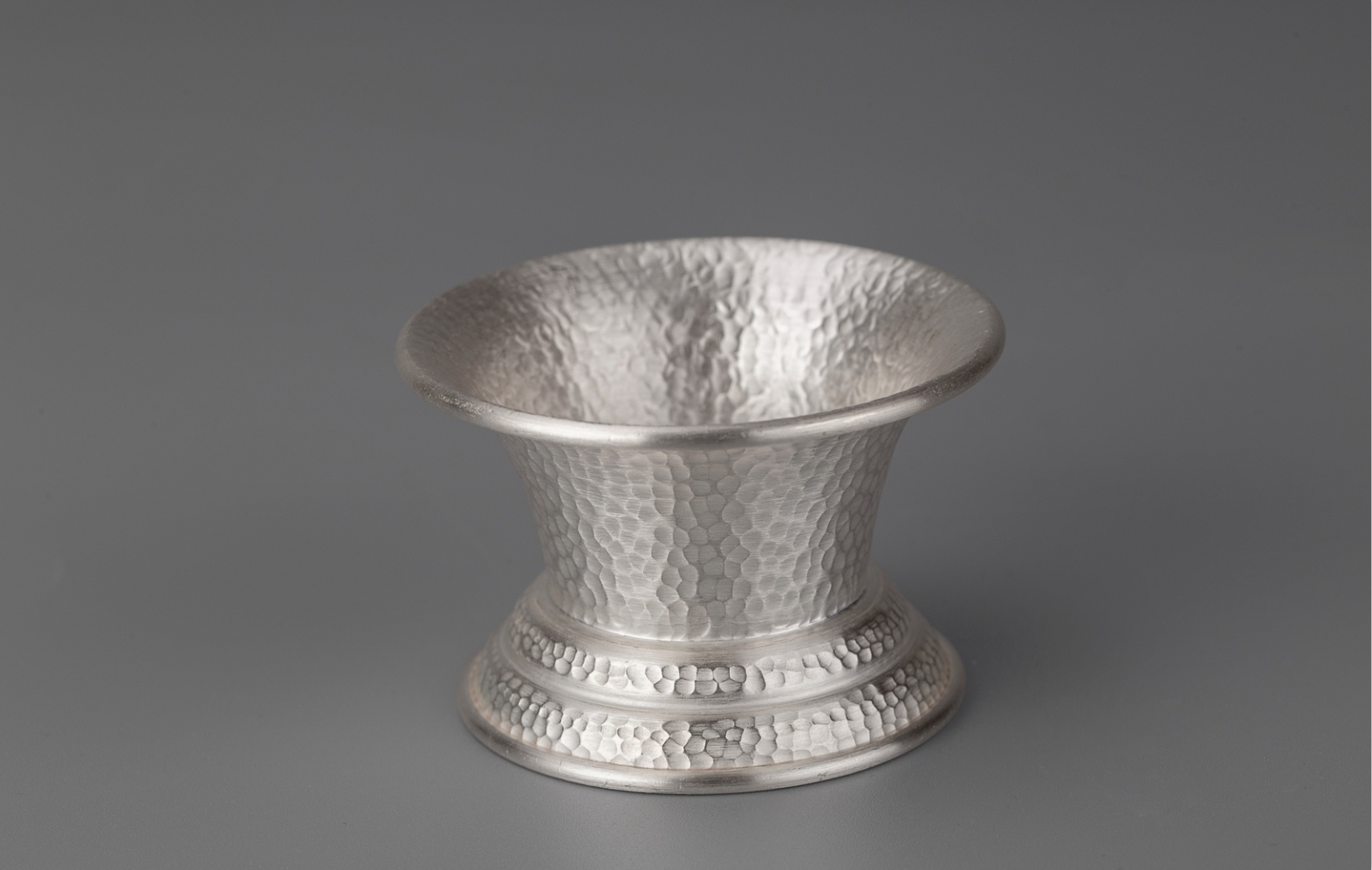 纯手工锻打纯银999锤纹杯茶漏过滤