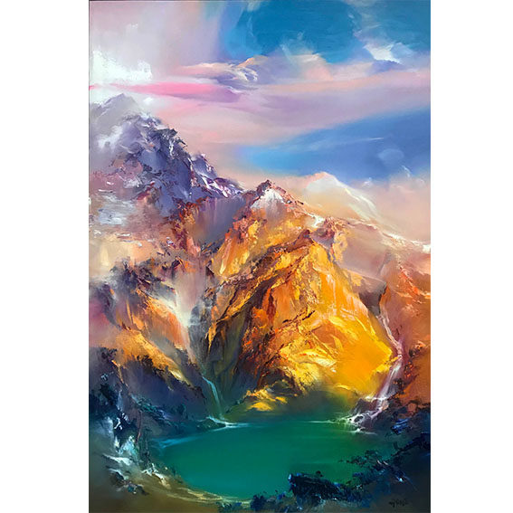 玄关装饰画 许剑扬 100*150《龙脉开运》精品布面油画