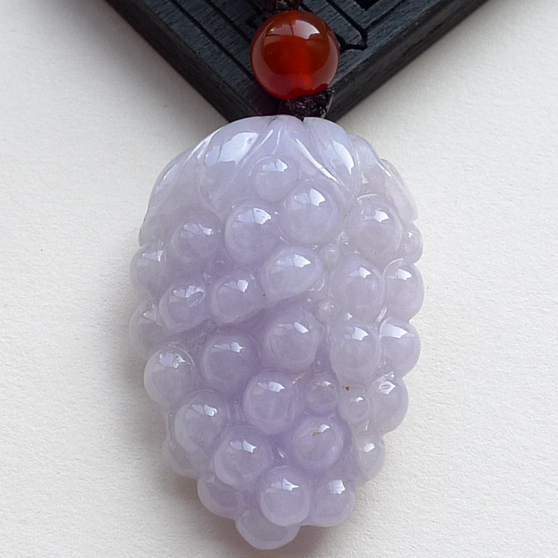 翡翠a货老坑浅紫葡萄 20.34克