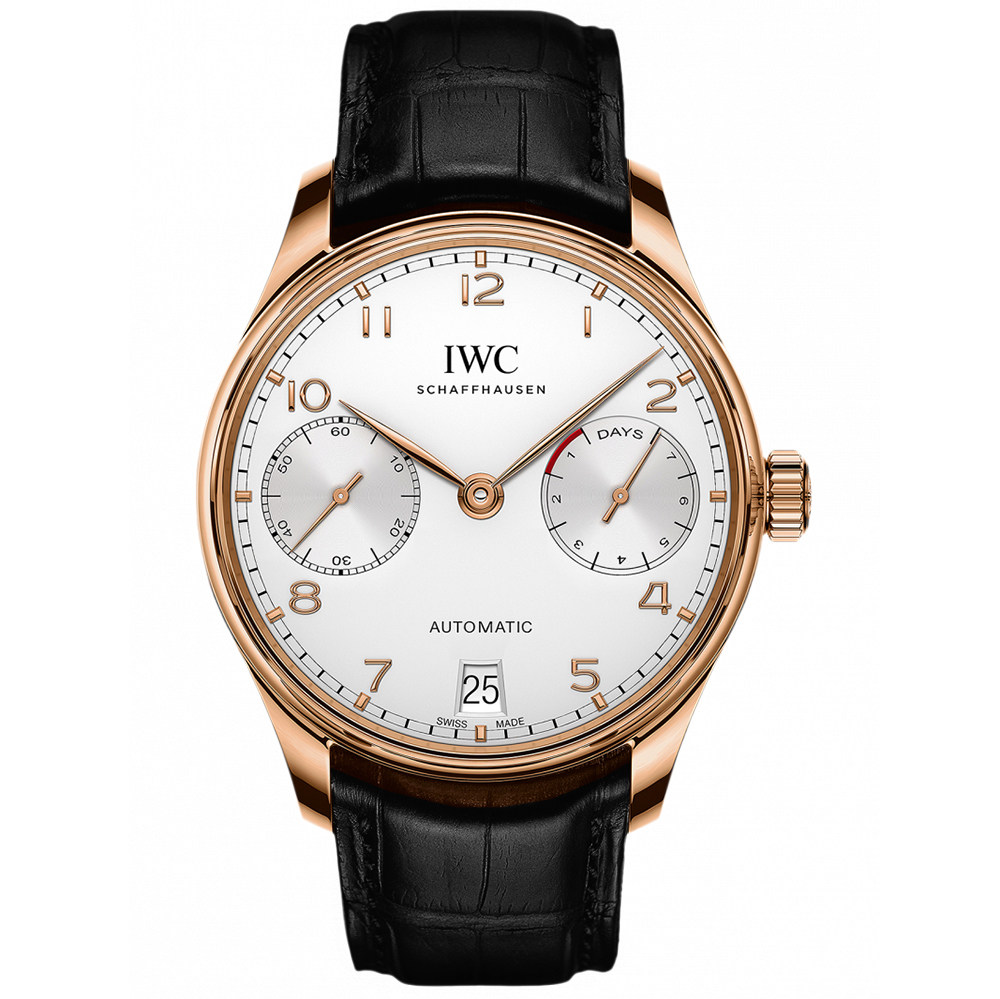 双11优品9.5新 万国 葡萄牙 18k玫瑰金 动储手表男表iw500701