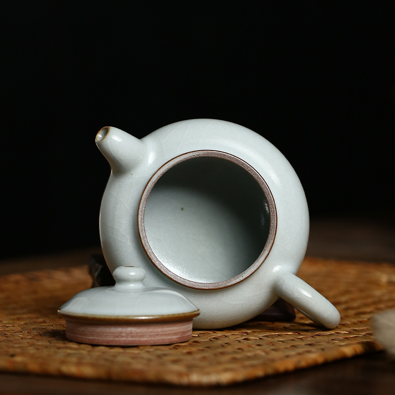 【陶瓷推荐】景德镇明令窑汝窑f仿古茶壶陶瓷泡茶壶功夫茶具155c