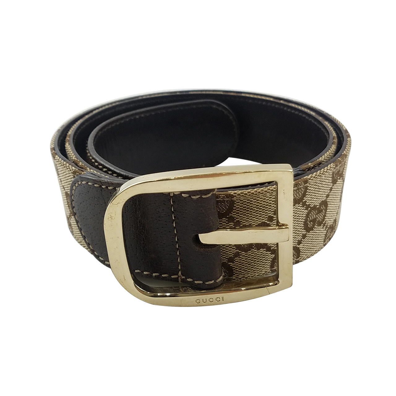 [即刻拍][9.5新]gucci 男士 经典花格 针扣 腰带皮带