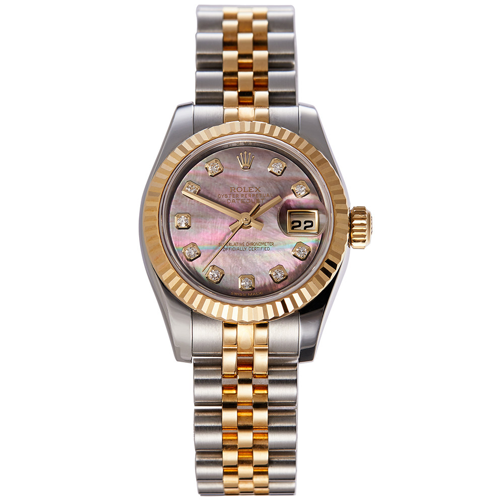 国检卡95新 劳力士女表日志179173机械自动手表顺丰包邮