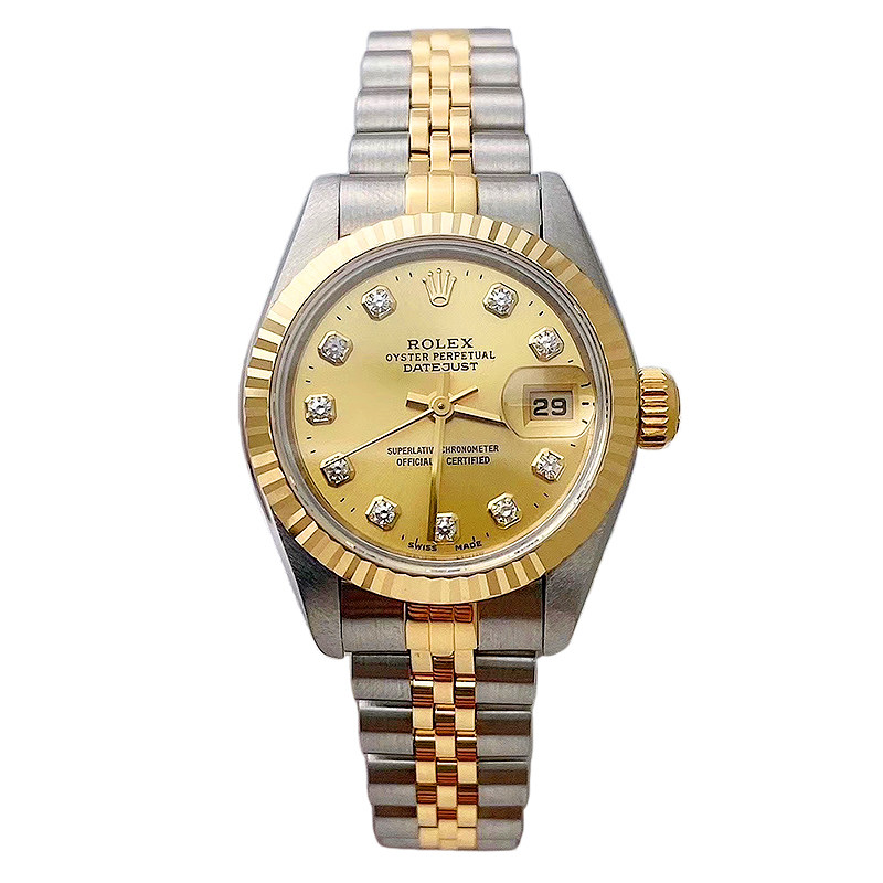 [国检认证][95新]劳力士日志型69173自动机械黄金/精钢女表