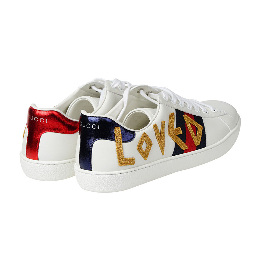 [9.9新]未使用gucci古驰中性love系列刺绣运动鞋41码