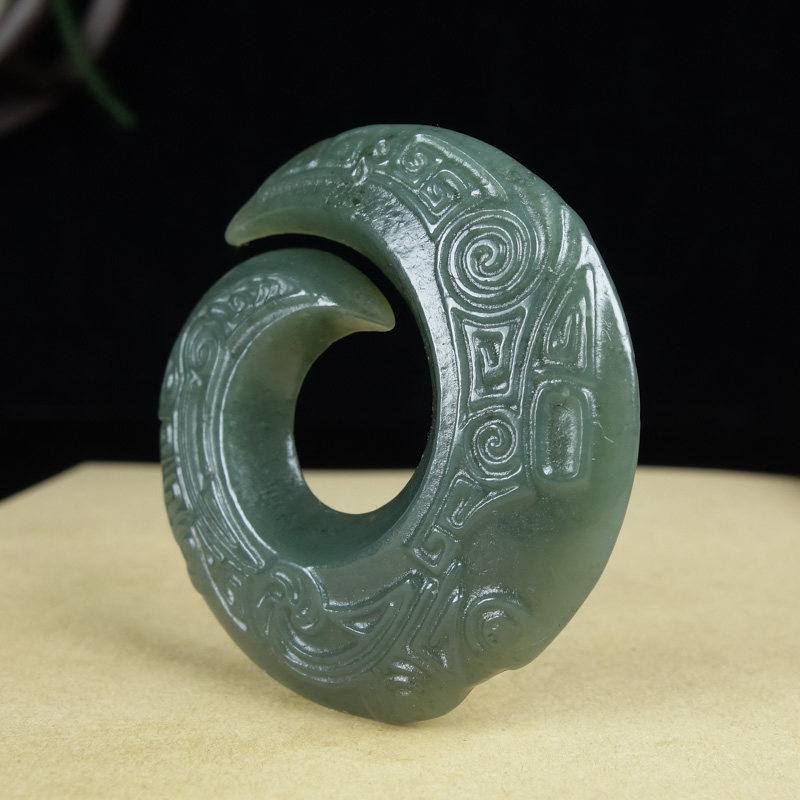 【时来运转】精雕和田玉仿古纹挂件25.76g jk3660