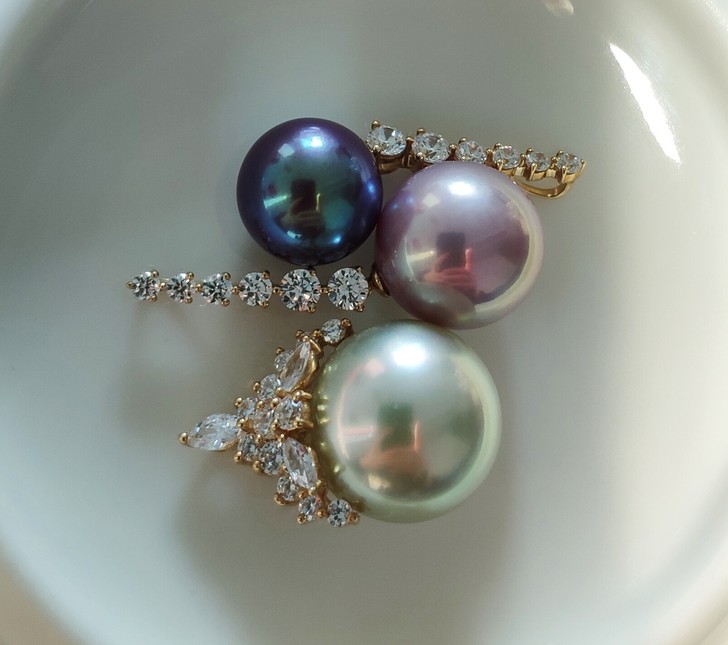 珍珠吊坠，纯天然海水金珠，淡水极品樱花粉，妖紫，特价甩！懂高