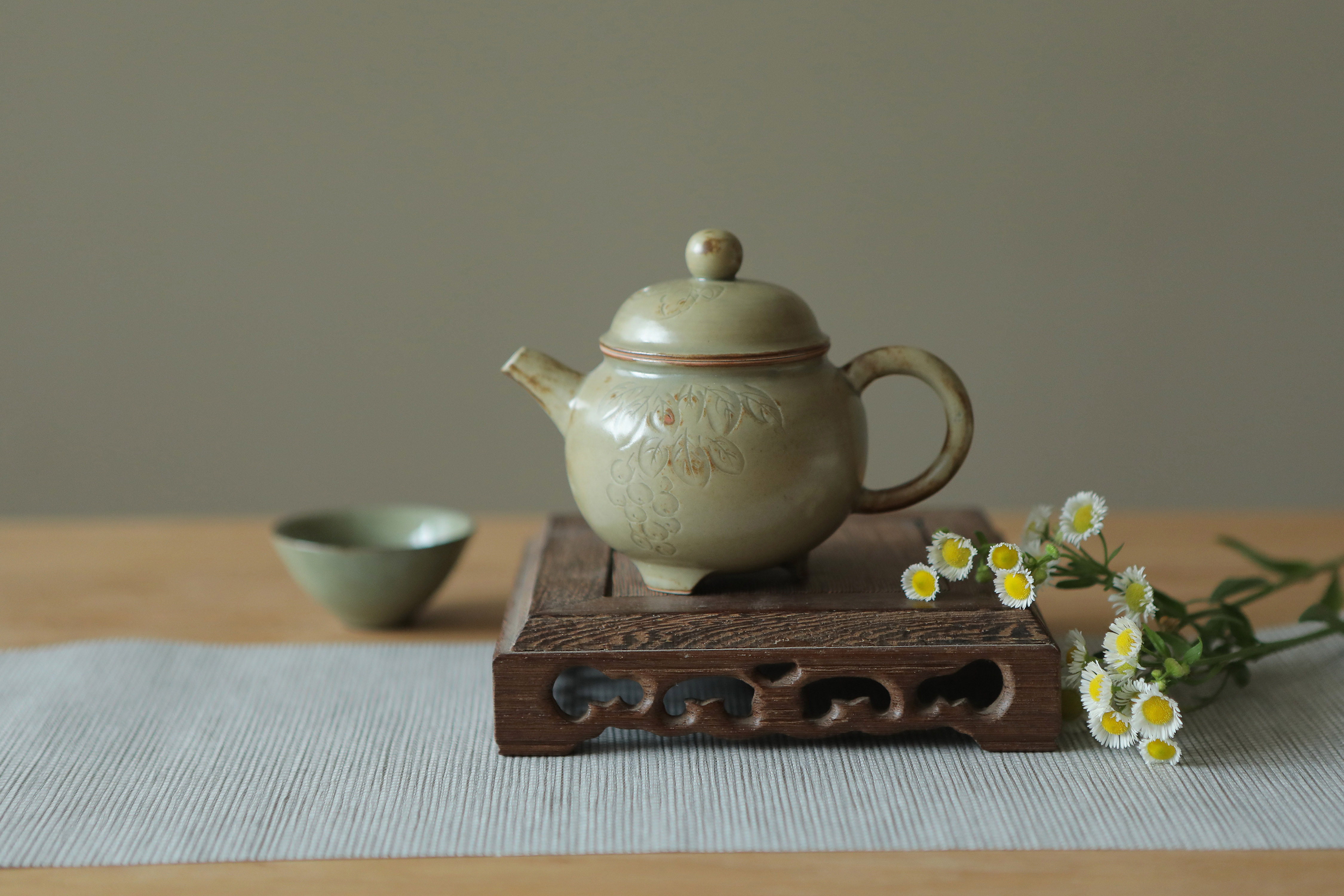 国大师张晞柴烧作品仿古手工壶功夫茶具茶壶三足壶