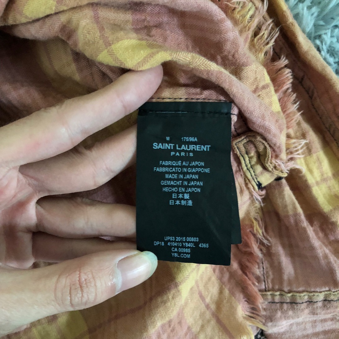 Saint Laurent 16SS Gradient Plaid Shirt — back