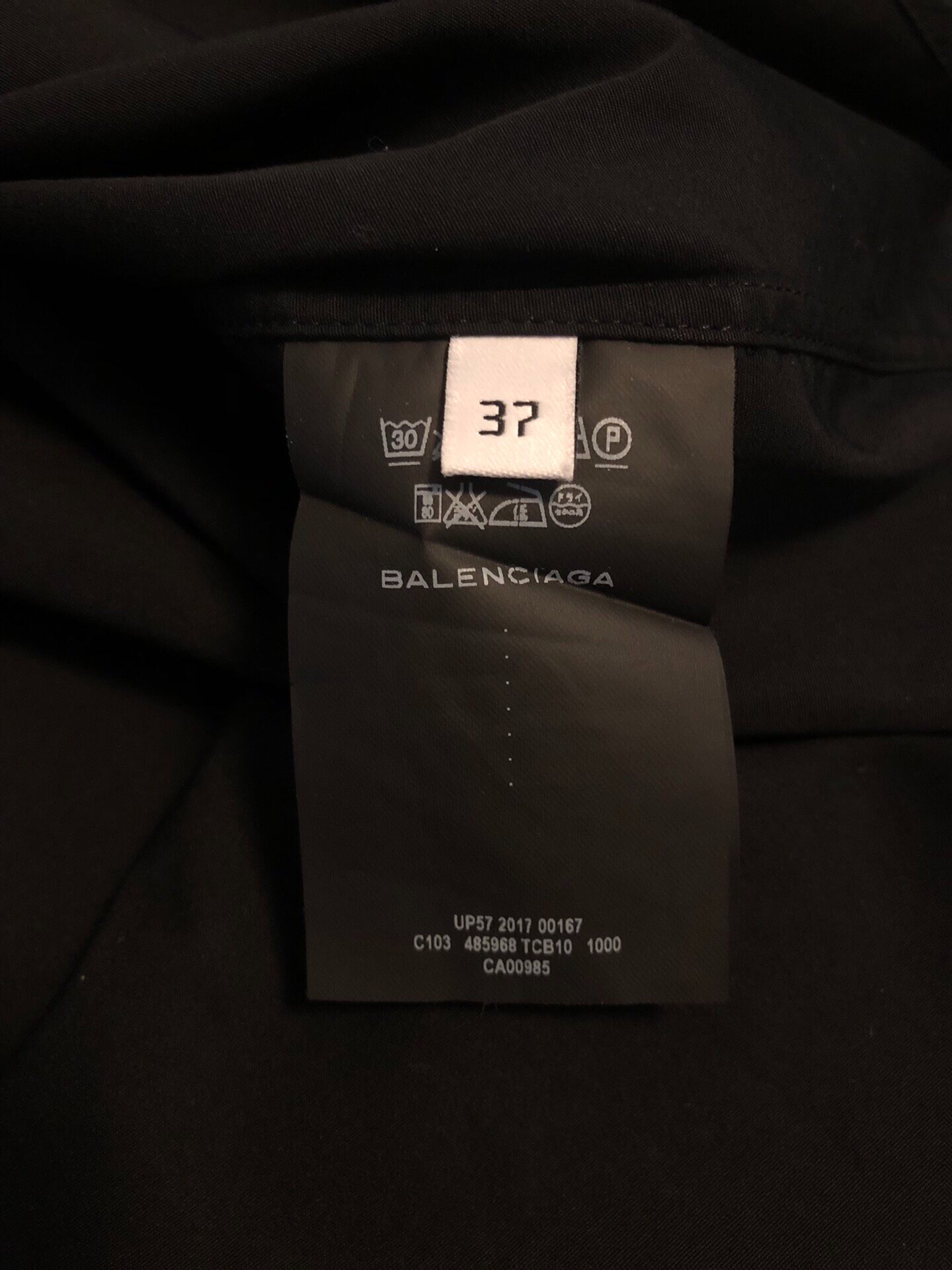 Balenciaga HOMME Black Button-Up Shirt — back