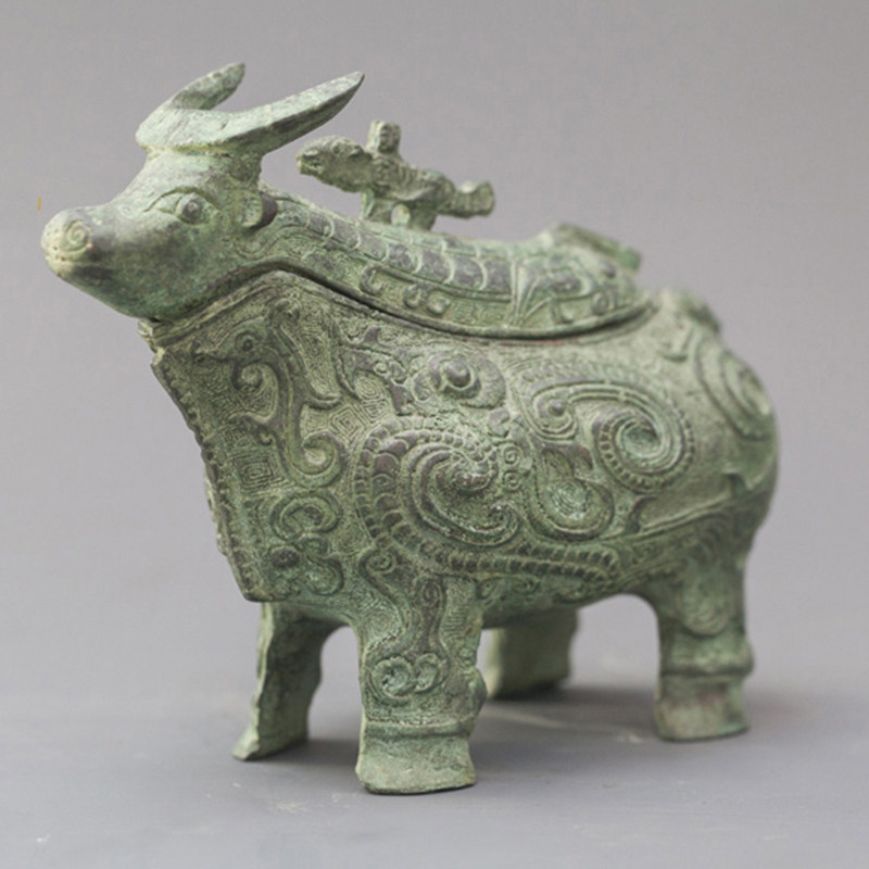 青铜器《牛尊》容酒器 洛阳钟鼎古代艺术研究院 摆件装饰