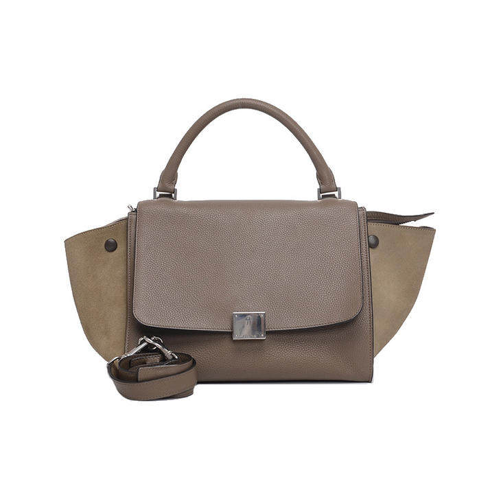 [9.5新]思琳trapeze 女士经典款拼色荔枝纹小号秋千包