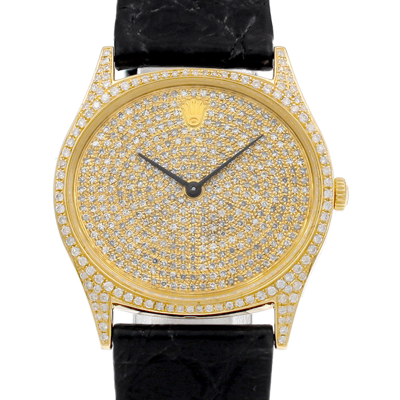 [即刻拍][9.5新]劳力士切利尼18k金后镶满天星手动机械女表3650