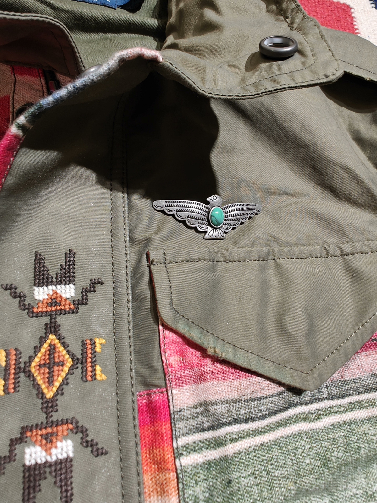 RRL Military Style Navajo Jacket — detail