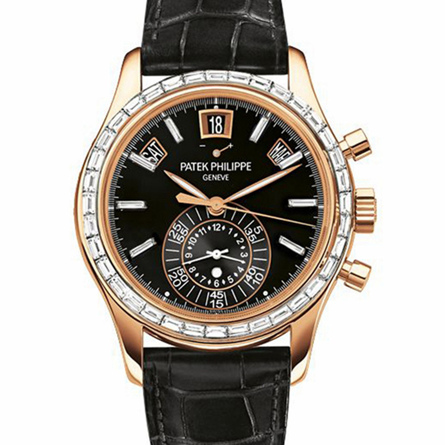 [9.8新]百达翡丽复杂功能计时 18k玫瑰金 原镶钻 自动 男表 5961r