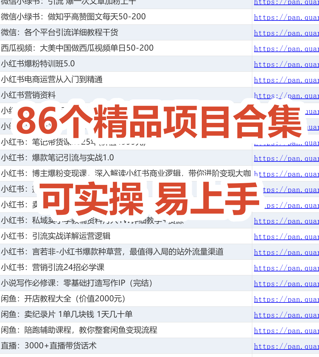 【秒发】2026年5月86个可实操精品项目合集