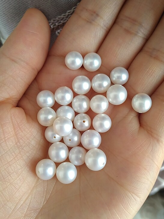 785mm天然淡水大白珍珠基本无暇100元四颗包邮