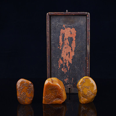 【鬼市】旧藏巨川款刻【人物故事】薄意印章一套553 - 拍卖