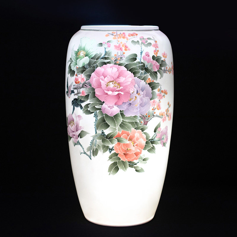 中国陶瓷艺术终身成就奖/省工艺美术大师 袁述凡 家和万事兴 瓶