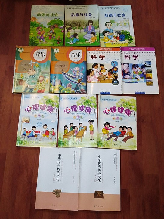 二手小学音乐科学心理品德信息课本共12本