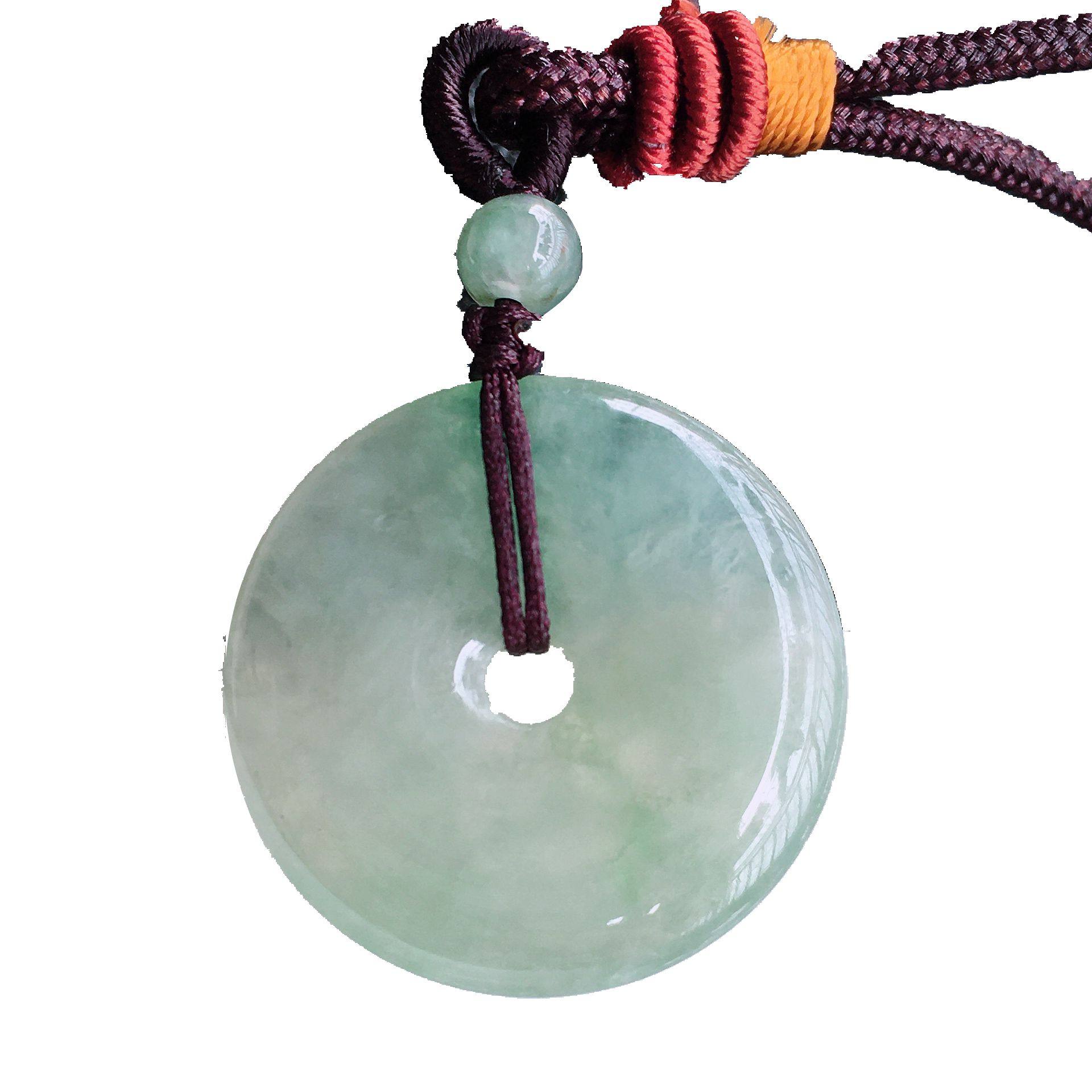 手机实拍 水润翡翠平安扣吊坠天然a货冰糯种怀古玉扣子项坠