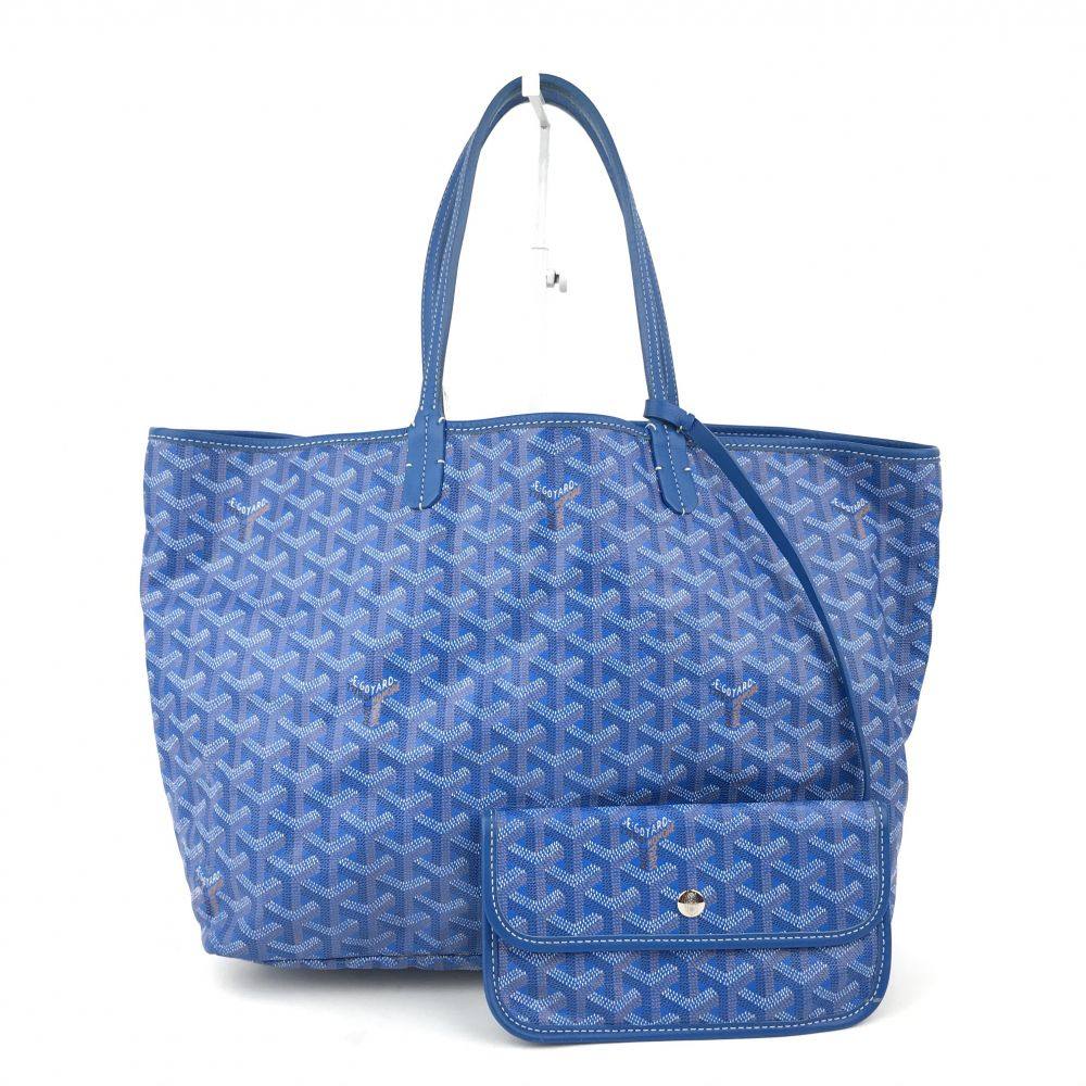 [95新]goyard经典时尚蓝色老花帆布手提包c134200116052 公价1.3w