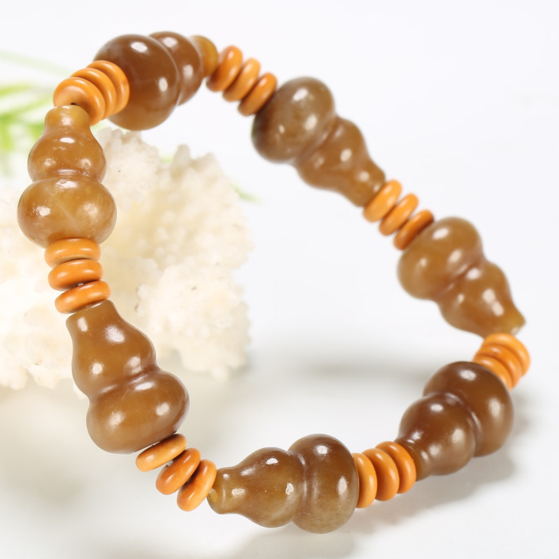 【即刻拍】和田玉糖玉葫芦手链 福禄平安手串链子珠链 47克