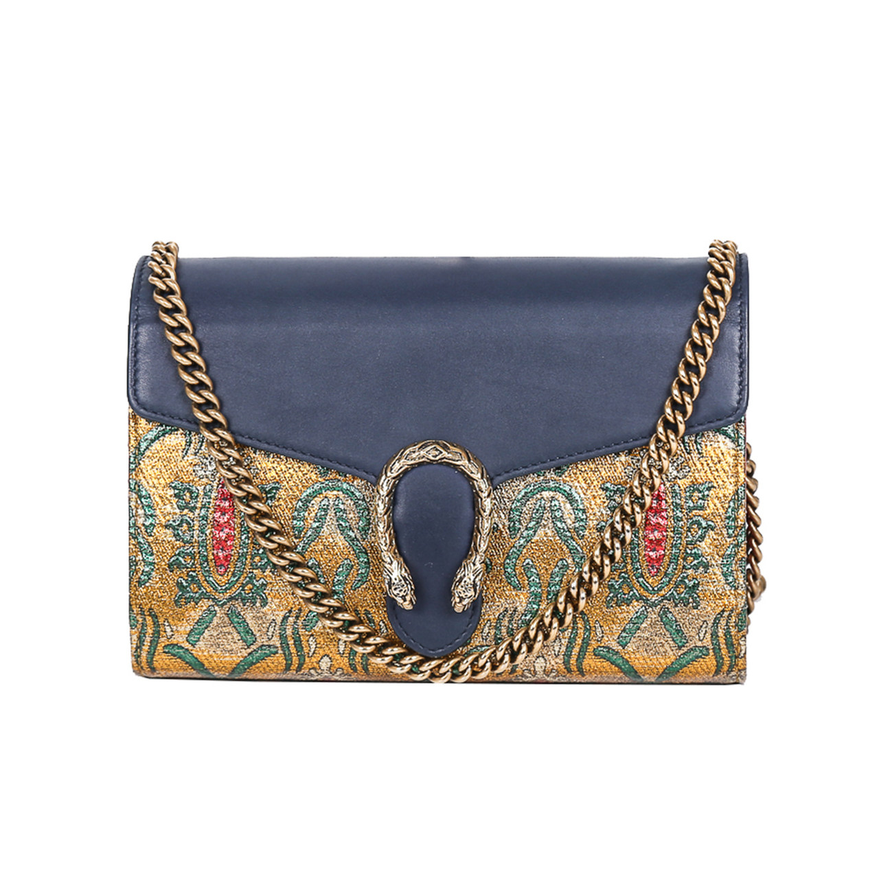 [降价4%][9.5新]古驰gucci拼色酒神woc斜挎链条包aab1904212