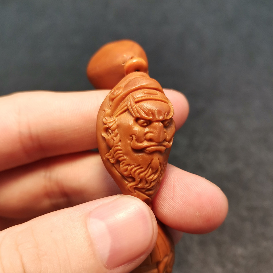 75*3.2【钟馗】陈健工作室手串橄榄核雕文玩送礼z004