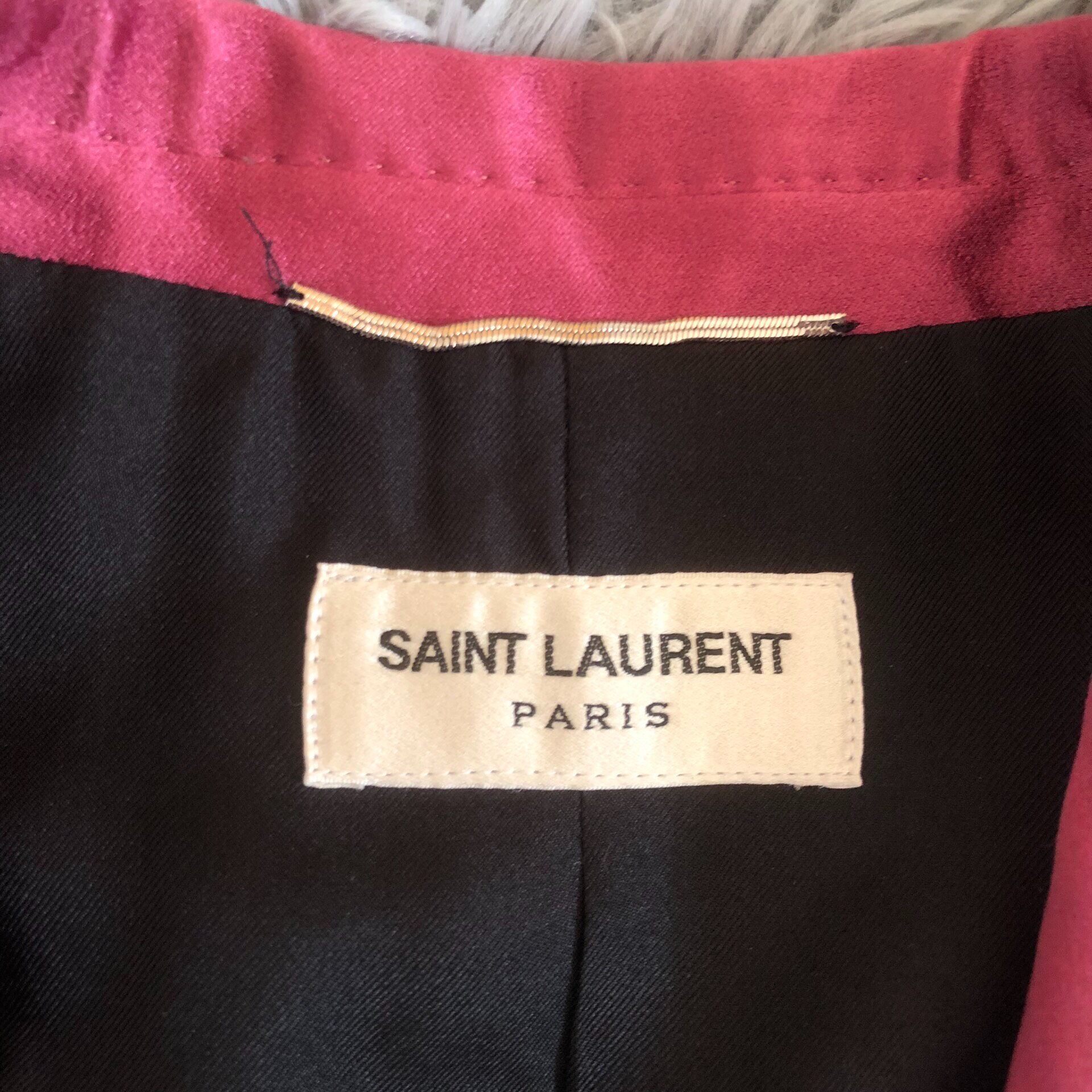 Saint Laurent 16SS Pink Shawl Collar Blazer — back