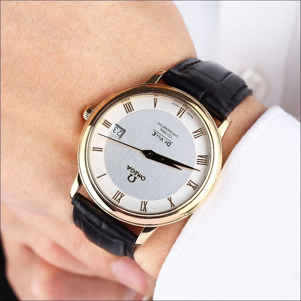 5新]欧米茄4617.31.02碟飞系列黄金自动机械男表