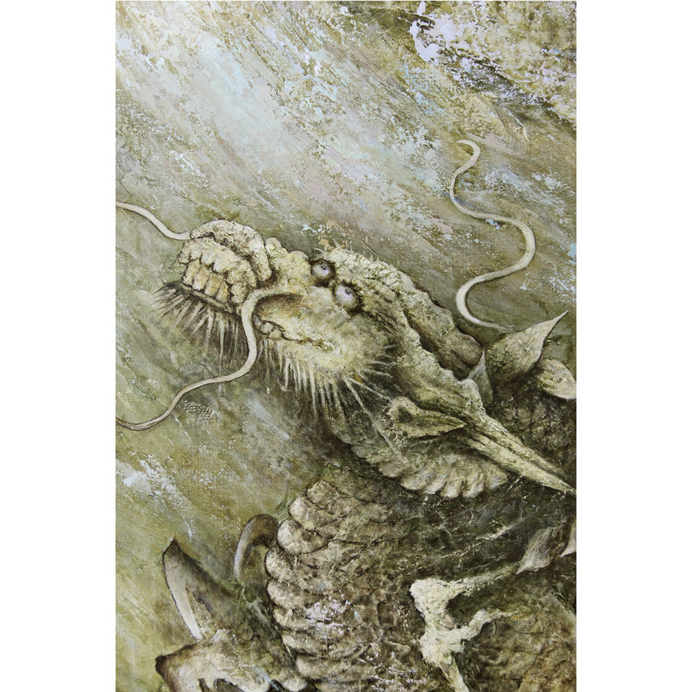 朝鲜民俗名家 李成哲《赏龙》巨幅2米 有视频 合影 c2792