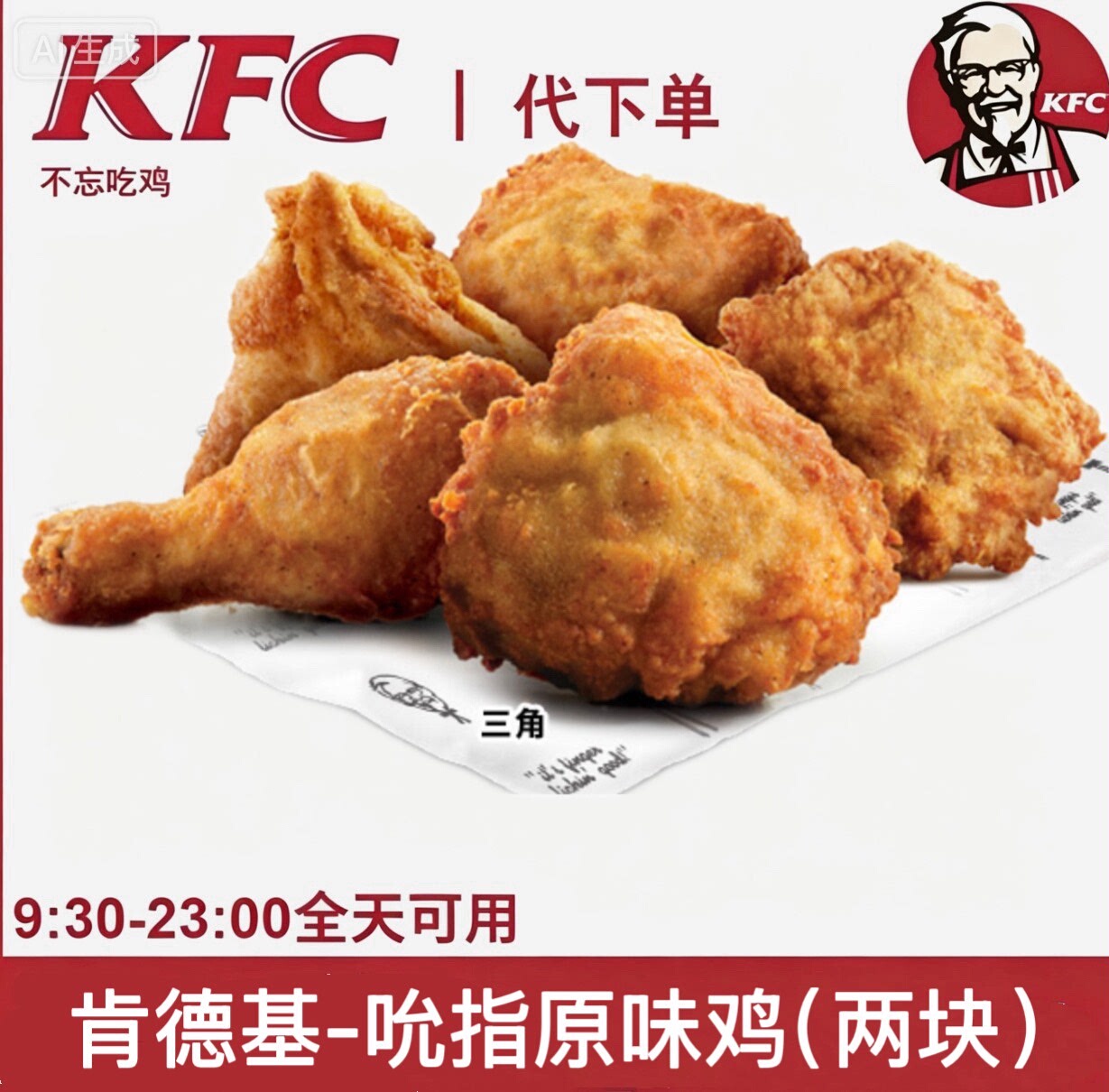 【肯德基吮指原味鸡代下单】