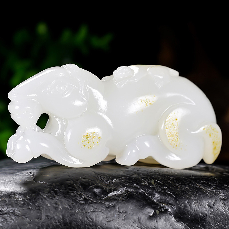 玉雕名家郭磊作品马和田玉羊脂白玉马手把件寓意马上封侯151.2克