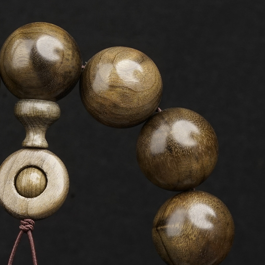 捡漏【时来运转水波纹】 20mm小叶桢楠金丝楠阴沉老料 手串